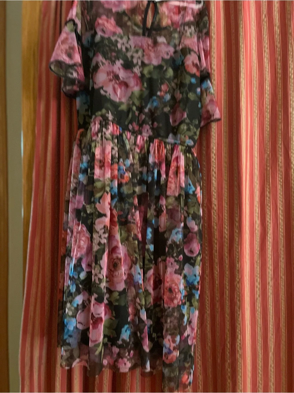 Justice Floral Flutter Dress in Pink, Blue and Black